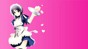 《Maid Sama》Misaki Ayuzawa粉色背景桌布 — iMac 壁紙