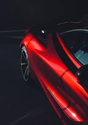 黑色背景上的紅色 McLaren 720s 片段桌布 — OnePlus Pad 3 壁紙