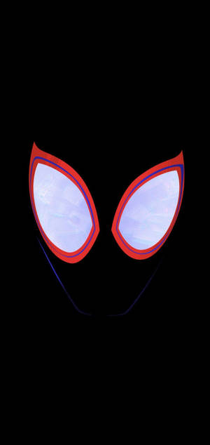 Miles Morales 極簡雙眼黑色背景桌布 — iPhone 15 壁紙