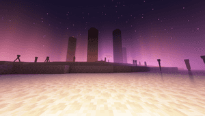 Minecraft, Minecraft 終界使者背景, 奇幻, 紫色美學, 像素藝術