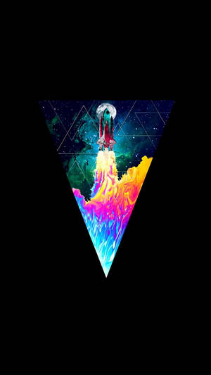 OLED 太空火箭壁纸