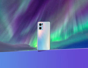 极光下的Oppo智能手机 — Oppo 壁紙