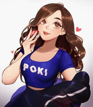 Pokimane动画艺术 — Vivo X Fold 壁紙