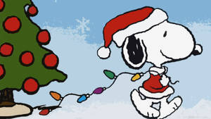 Snoopy 聖誕燈飾桌布