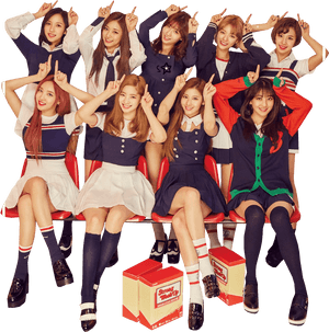 Twice Kpop女团校园制服概念照