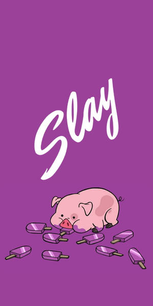 Waddles 吃冰淇淋 — 18:9 壁紙