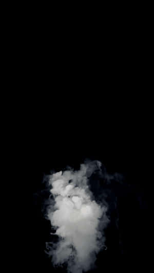 一朵漂浮在空中的白雲 — 暗色手机 壁紙