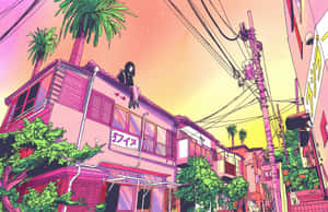 紫色动漫背景