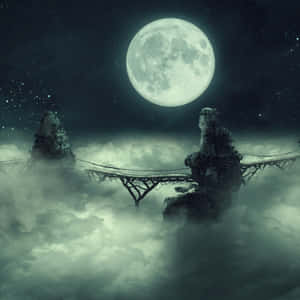 暗色天空背景 — 月亮夜空 壁紙