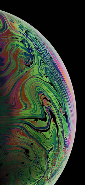 大理石綠色抽象半氣泡 iPhone XR 桌布 — iPhone Xr 壁紙