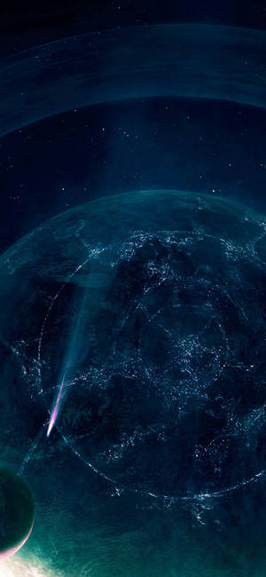 1125x2436 太空 藍色 土星 暗黑藝術 自然 #iPhone #X #桌布。iPhone X — iPhone X 壁紙