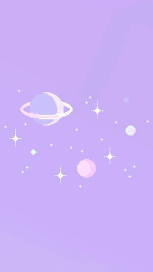 像素星球淺紫iPhone桌布 — 淡紫色美學 壁紙
