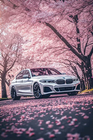 BMW，櫻花，春季，優美，汽車桌布，花卉，寧靜，祥和，自然，豪華車款 — 美學 壁紙