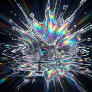 未来感十足、色彩变幻的虹彩全息爆炸效果。 — Galaxy Watch 壁紙