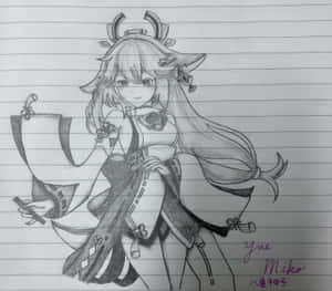 八重神子铅笔素描头像 — 原神 壁紙