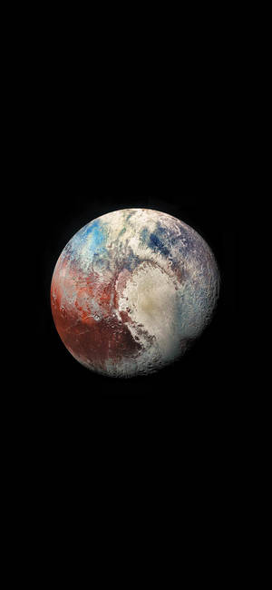 AMOLED冥王星星球壁紙，黑色背景。 — iPhone 12 壁紙