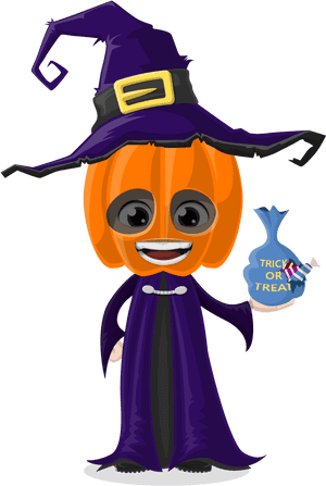 南瓜女巫卡通萬聖節 — 可爱万圣节 壁紙
