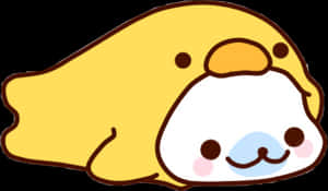 可愛卡通海豹躺臥圖