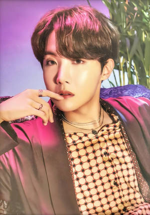 可愛的BTS J-Hope穿著棕色上衣