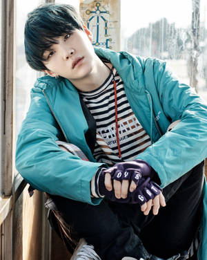 可愛的防彈少年團閔玧其藍色風格 — 귀여운 방탄소년단 壁紙
