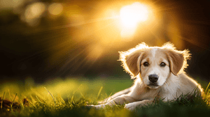 金毛尋回犬,幼犬,狗,寵物,可愛,討喜,花園,綠色,家養動物