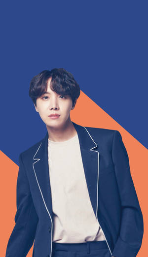 可愛防彈少年團J-Hope藍橘背景 — 귀여운 방탄소년단 壁紙
