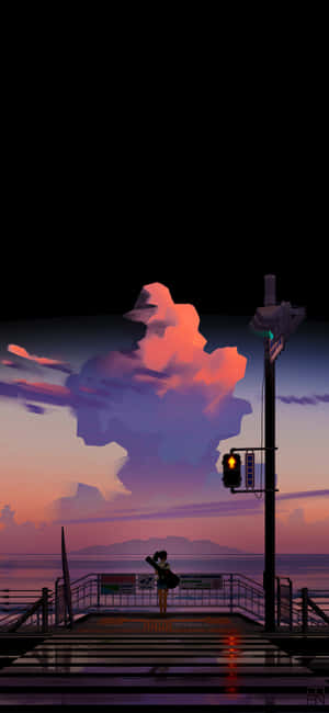動漫夕陽 iPhone — Galaxy S25 壁紙