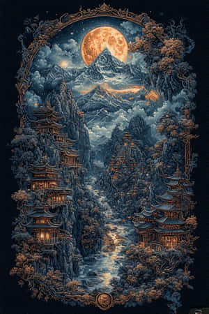 西藏，夜景，哥特，超现实，数字艺术 — iPhone 4 壁紙