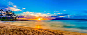 沙灘夕照圖片 — 海灘日落 壁紙