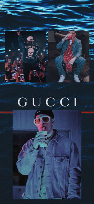 Bad Bunny Gucci 海報桌布 — iPhone 14 Pro Max 壁紙