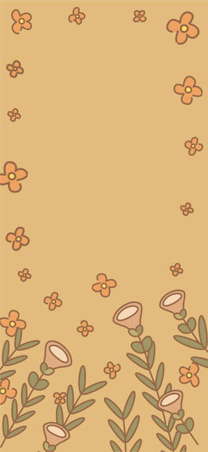 春季iPhone黄色花朵涂鸦 — iPhone 17 壁紙