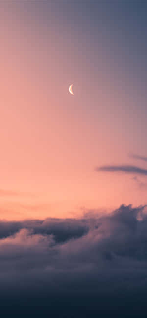夕陽雲與月亮 — 小米18 Pro Max 壁紙