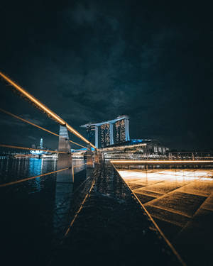 夜间空旷城市道路桥梁壁纸 — 夜晚 壁紙