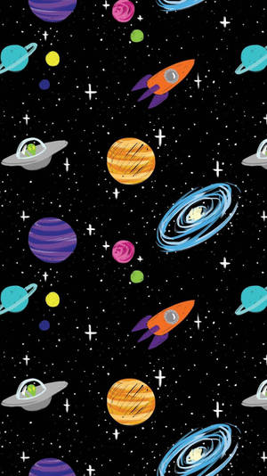 太空美學飛船與行星桌布 — 太空美学 壁紙