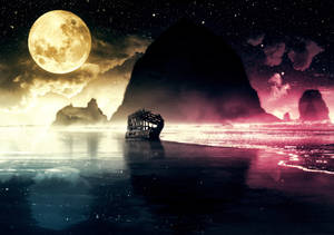 奇幻旅程月夜星空 — 月亮 壁紙