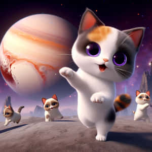 宇宙舞貓.jpg — 跳舞的猫 壁紙
