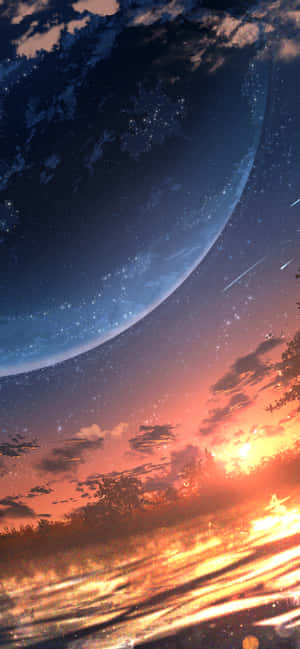 動漫夕陽 iPhone — Vivo V70 Lite 壁紙