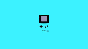 極簡藍色Game Boy Color藝術桌布