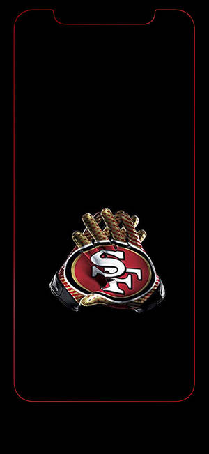 手套 49ers SF 標誌 iPhone 輪廓桌布 — iPhone 12 壁紙