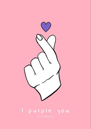 手指愛心 I Purple You 背景 — BTS 美學 壁紙
