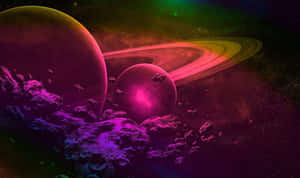 探索神秘紫色星系的美丽 — 紫色星系 壁紙