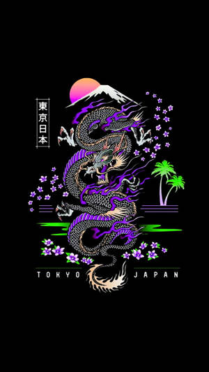 日本龙艺术与富士山 — 日本龍 壁紙