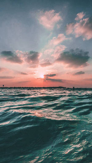 日落海面 — 海洋 壁紙