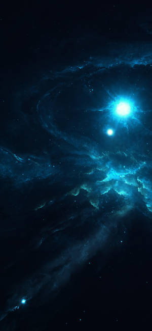 明亮藍月星系iPhone — 三星 Galaxy S20 壁紙