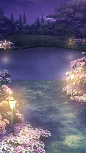 星夜下的迷人動漫風景 — 美丽动漫 壁紙