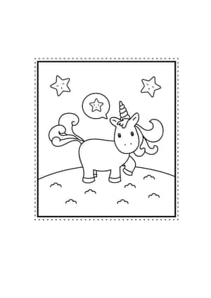 独角兽着色图片 — iPad (A16) 壁紙