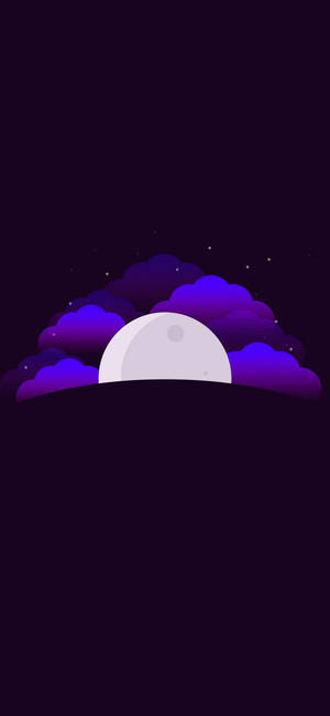 月亮紫色雲簡約 Android — iPhone 14 Pro 壁紙