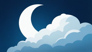 極簡SVG桌布，帶有新月和一朵雲。 — 月亮 壁紙