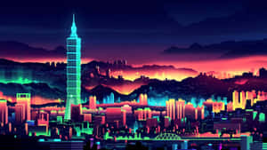 霓虹城市背景 — 霓虹城市 壁紙