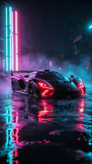 hypercar,supercar,車門,煙霧,紫色,青色,霓虹,燈光,天空,風暴,雲層,未來感,概念車,奢華,獨家,設計,汽車,科技,倒影,潮濕